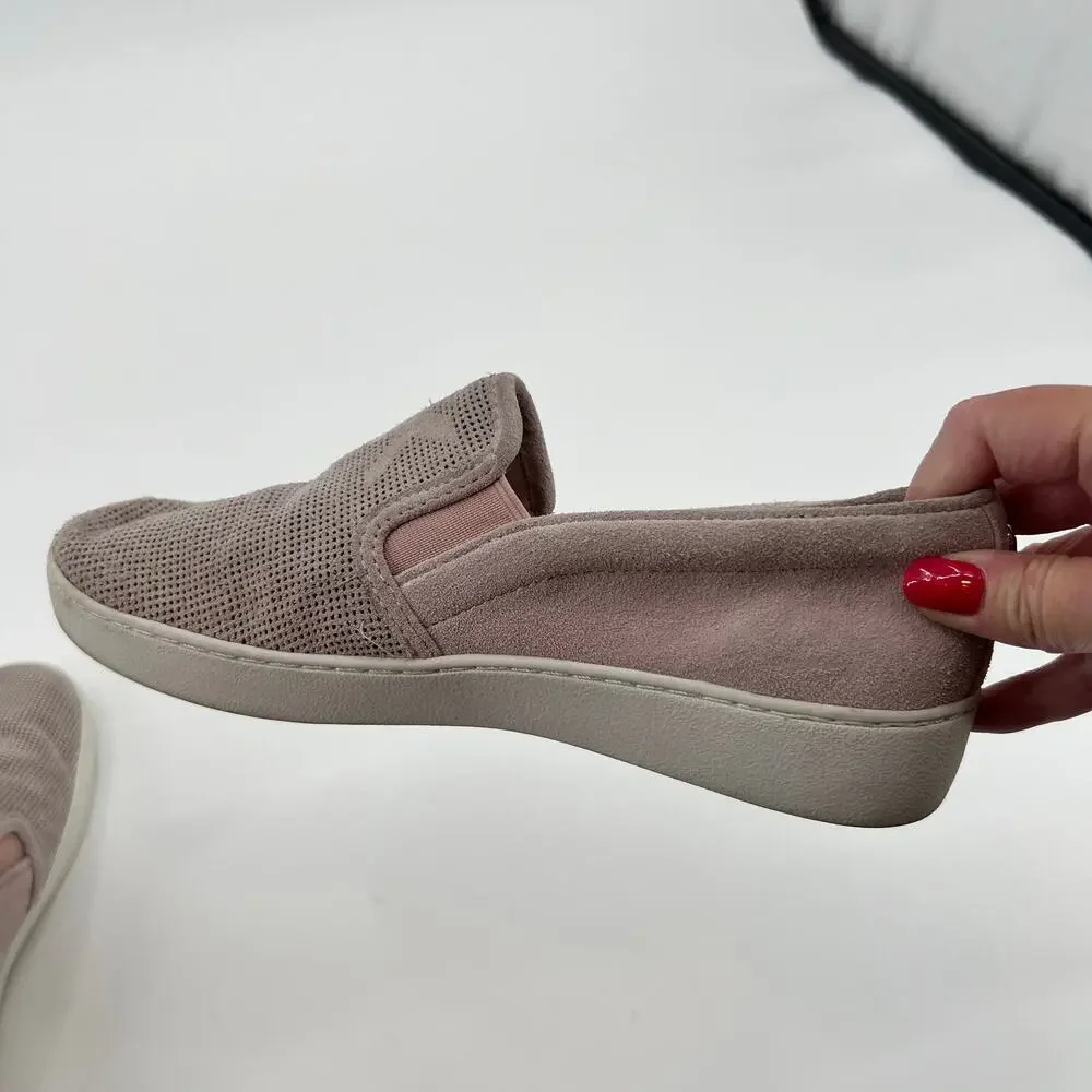 Michael Kors Keaton Womens Slip On Leather Comfort Sneakers Blush Pink size 6.5